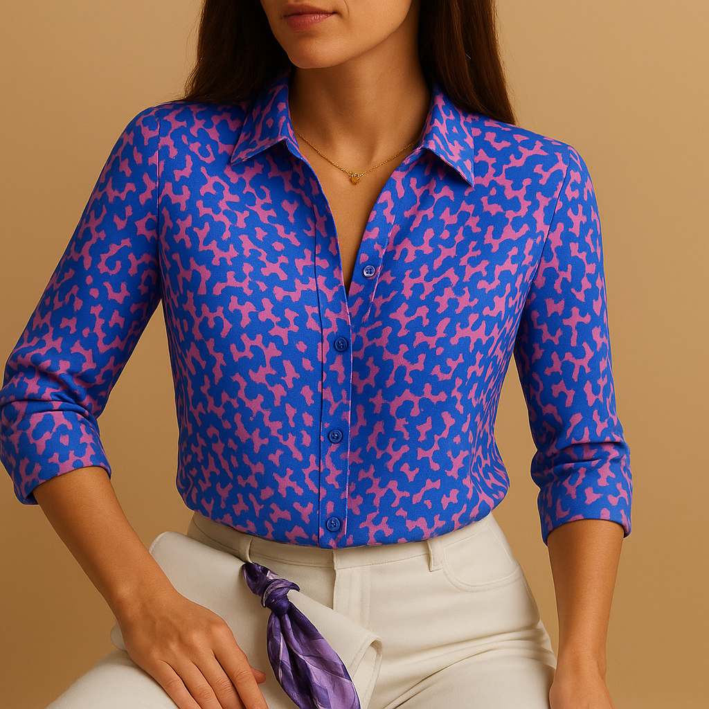 Elena - Blouse with Colourful Print for Women