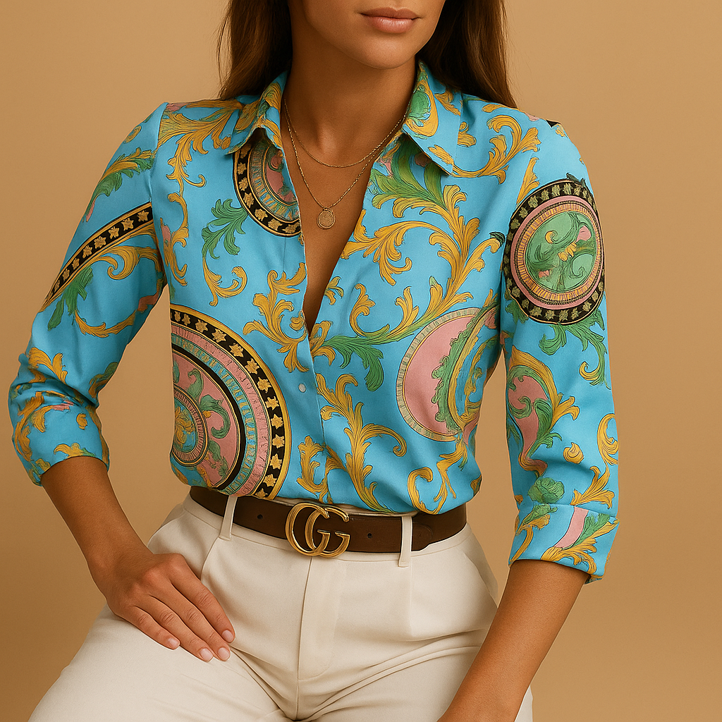 Elena - Blouse with Colourful Print for Women