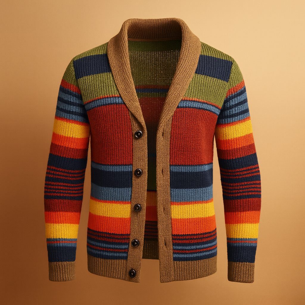 Liam - Knitted Vintage Men's Cardigan with Buttons