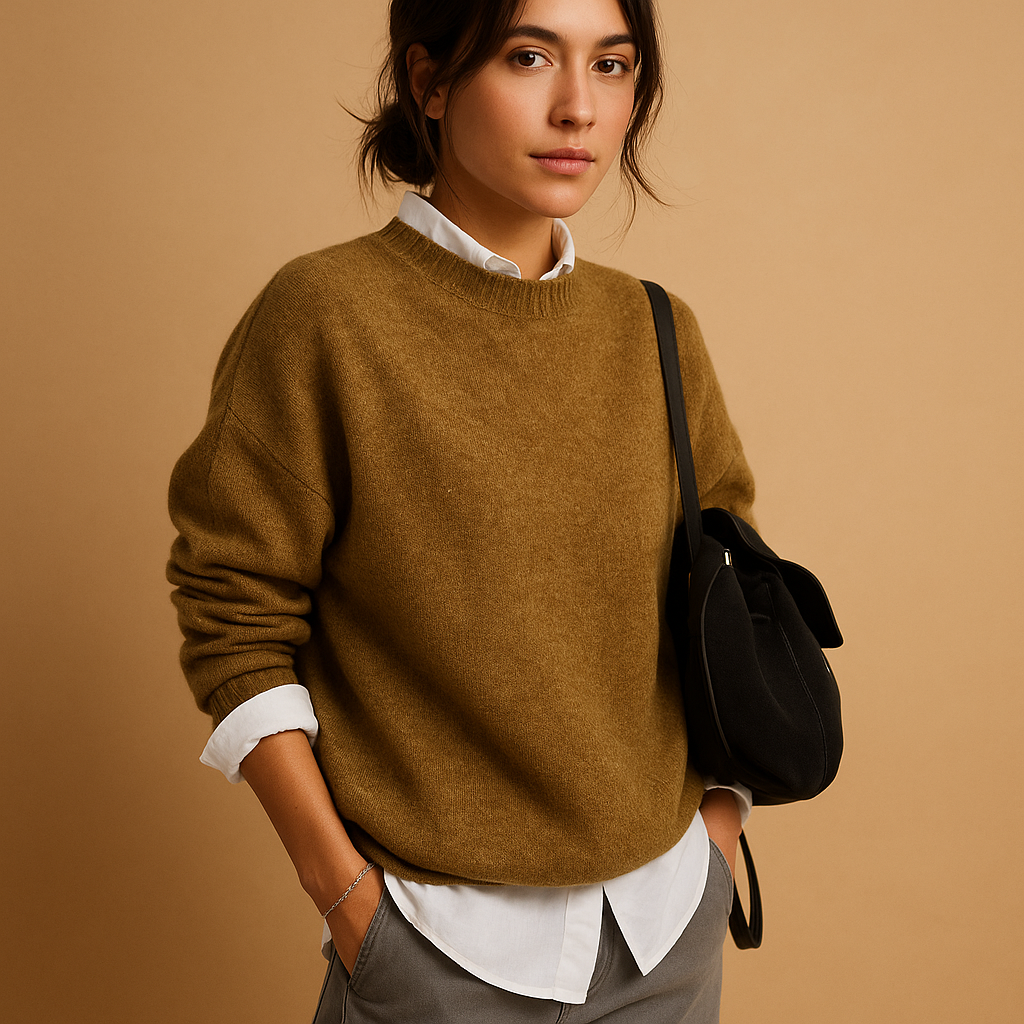 Mireille - Wool women’s sweater with elegant fit and minimalist finish