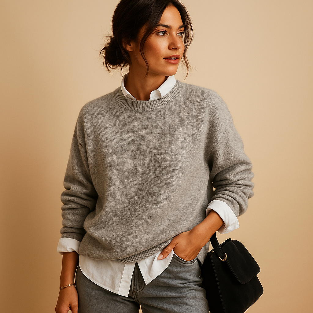Mireille - Wool women’s sweater with elegant fit and minimalist finish