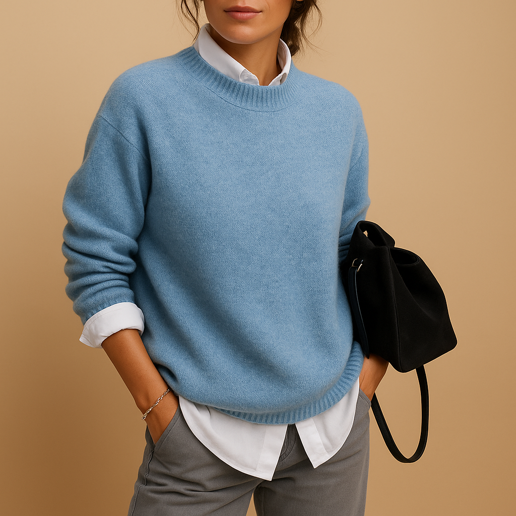 Mireille - Wool women’s sweater with elegant fit and minimalist finish