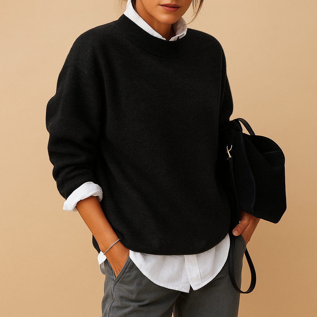 Mireille - Wool women’s sweater with elegant fit and minimalist finish