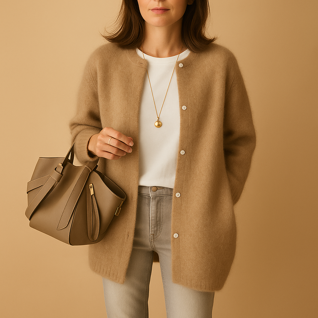 Liora - Knitted women’s cardigan with buttons and long sleeves